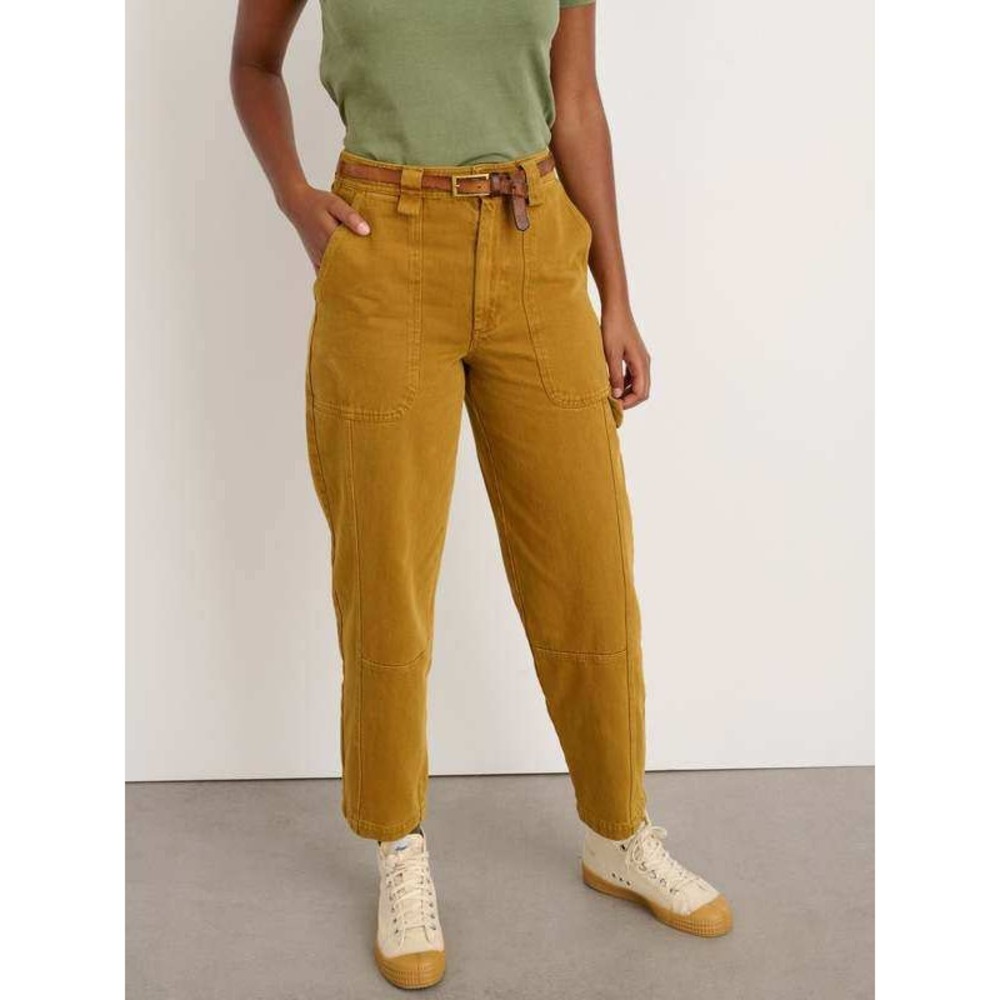 Alex Mill Phoebe Upcycled Denim Pant Golden Khaki Carpenter Straight Leg- 27